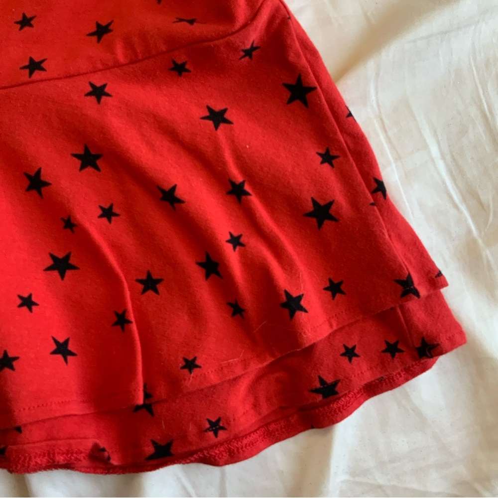 Express Peplum Red & Black Starry Women’s Top - Picture 5 of 7